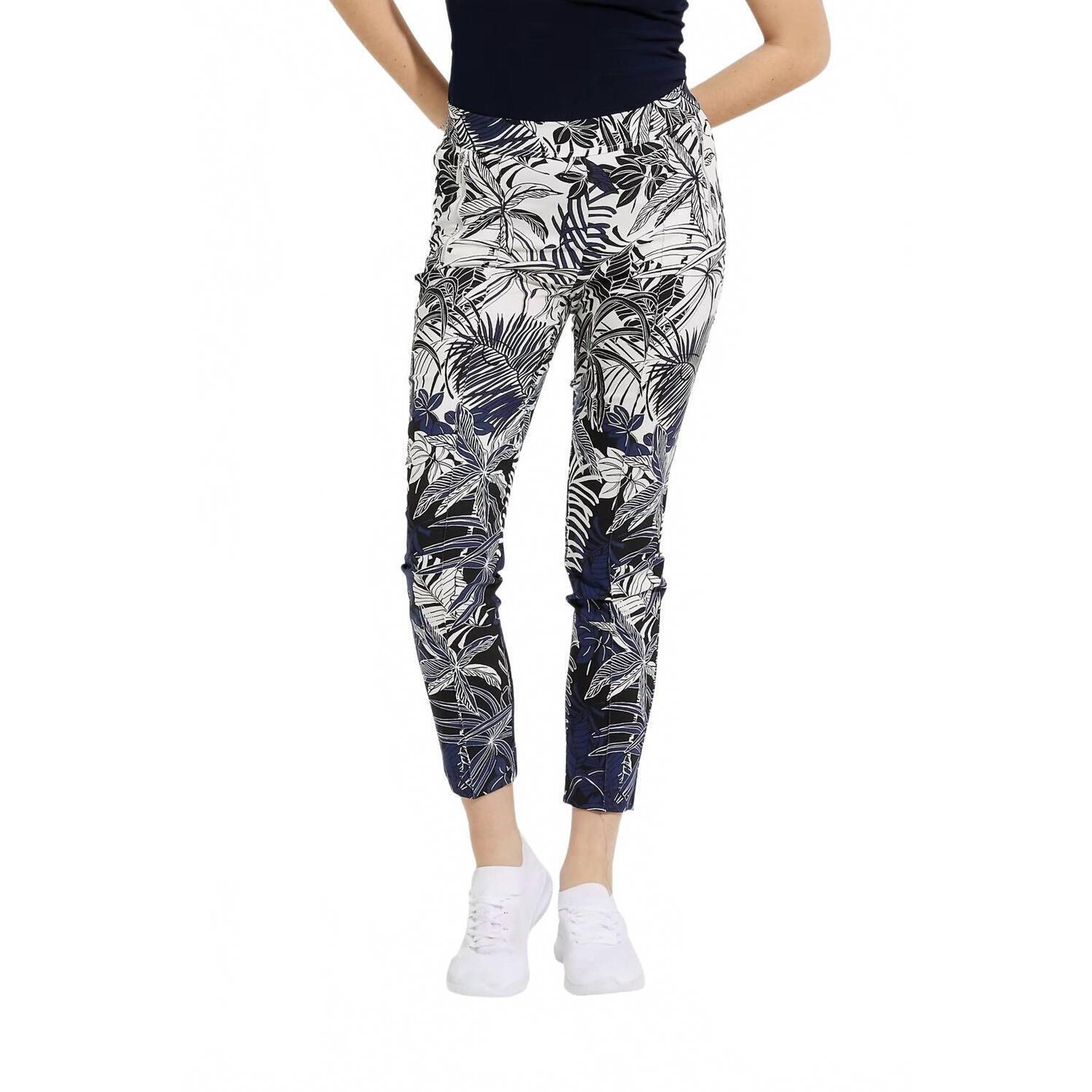 New Joseph Ribkoff Tropical Print Slim Fit Pants